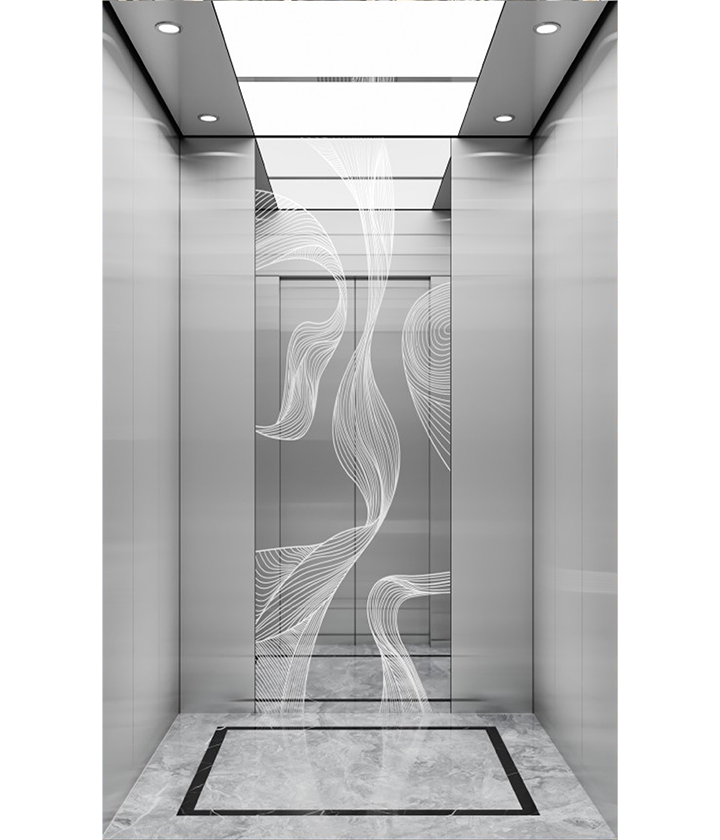 Passenger Elevator K-002 Stainless Steel + Mirror etching Cabin